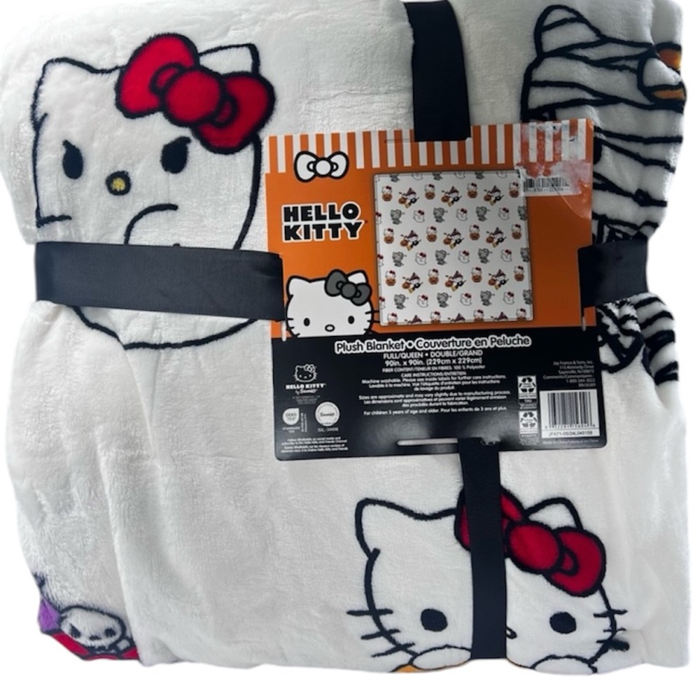 Hello Kitty Viral Halloween Blanket Mummy Pumpkin Spooky Season Ghost TWIN